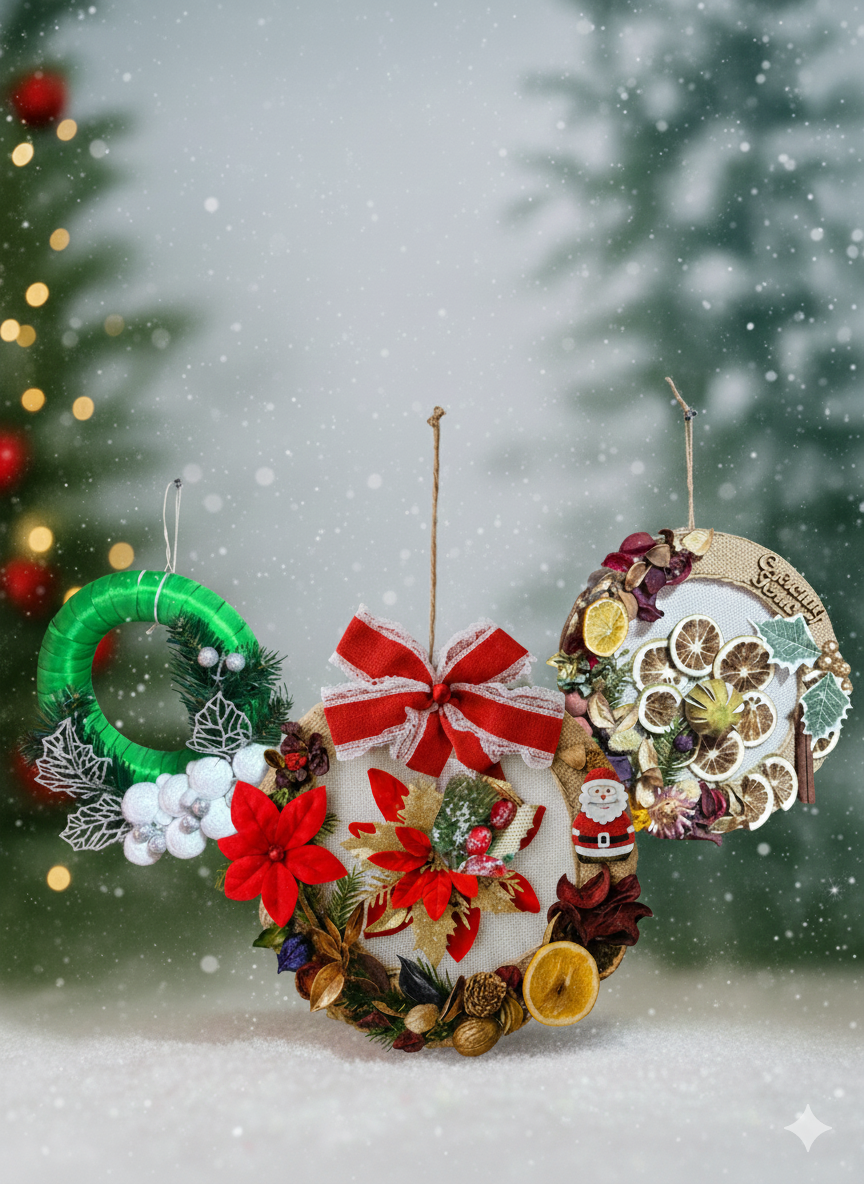 Pachet Special 3 Coronițe Handmade de Crăciun – Mix Rustic, Elegant & Natural | Set Premium