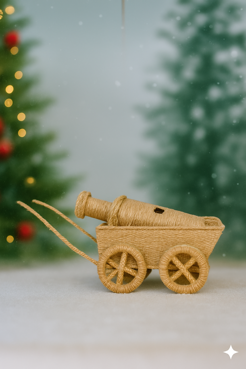 Căruță Decorativă Handmade cu Sticlă – Artizanat Rustic Unic